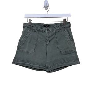 Dear John Cuffed Chino Shorts Patch Pocket Women Size 29 Elastic Waist Olive